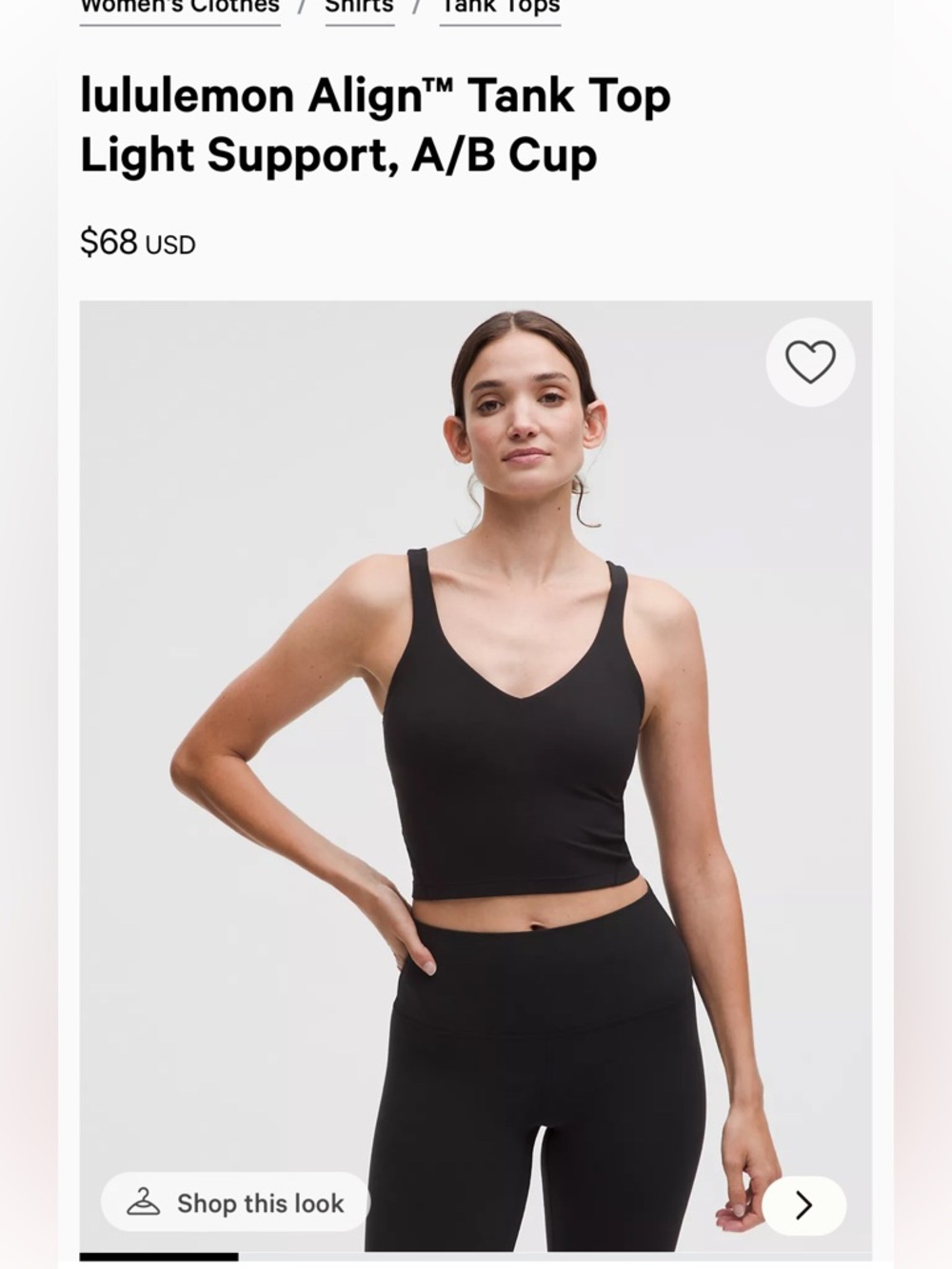lululemon Align™ Tank Top
Light Support, A/B Cup